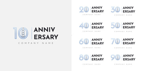 10 20 30 to 90 years anniversary template design