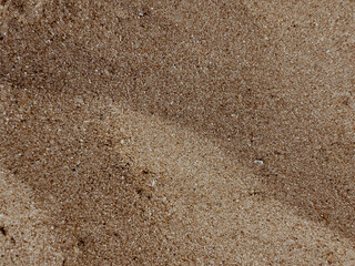 A sandy beach with a tan color
