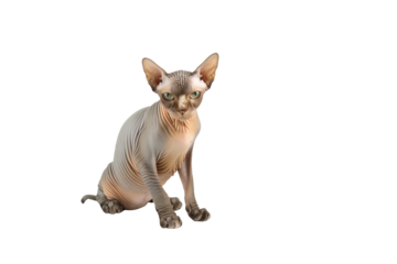 Sphynx cat in transparent bacground