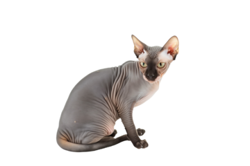 Sphynx cat in transparent bacground
