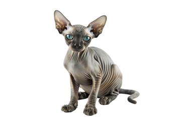 Sphynx cat in transparent bacground