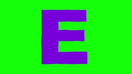 
E letter color big forming isolated. Cartoon animation compatibile part of alphabet serie. Hand drawn bold educational style for children. Good for education movies, presentation, learning.