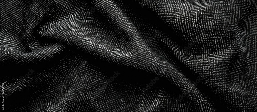 Aufkleber Close up of a black fabric surface texture pattern with a blank area for additional content like a copy space image