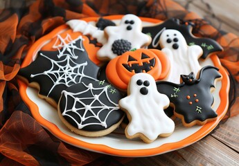 Naklejka premium Halloween Themed Cookies