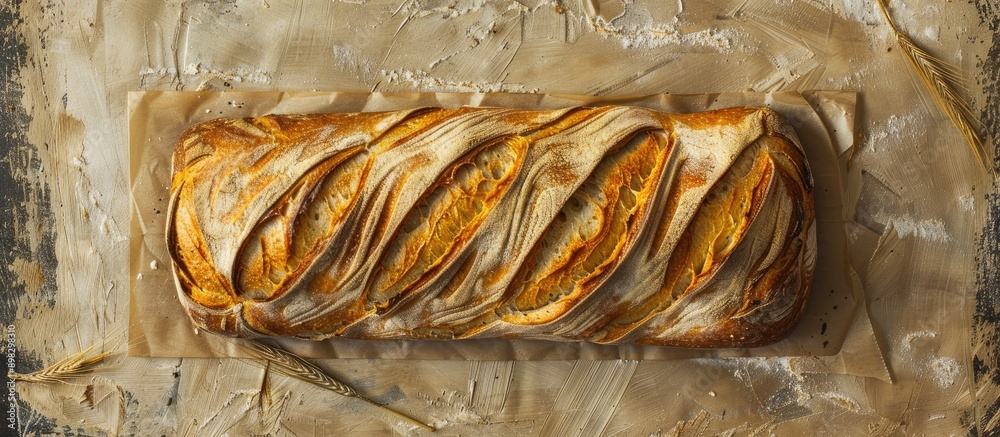 Leinwandbilder delicious bread suitable for a balanced diet healthy and presented from above allowing for additiona