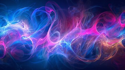 Colorful abstract background swirling with blue and pink smoke