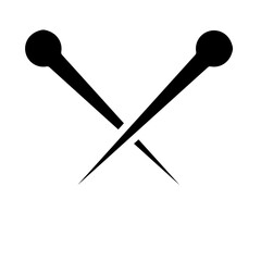 Knitting Needles Vector Glyph Icon Design