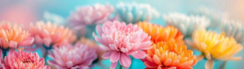 Fototapeta premium Closeup of a beautifully arranged bouquet of flowers, with delicate petals and vibrant colors, capturing the tactile beauty, macro, high resolution 8K , high-resolution, ultra HD,up32K HD