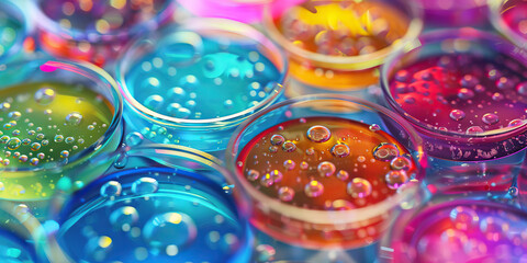 Model Organism: A petri dish full of colorful cells, used for studying gene expression in living systems.