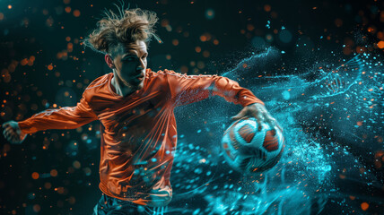 A Handball Player's Determination in a Sea of Light