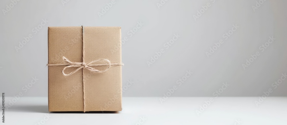 Aufkleber A card box placed on a plain white backdrop perfect for showcasing with copy space image