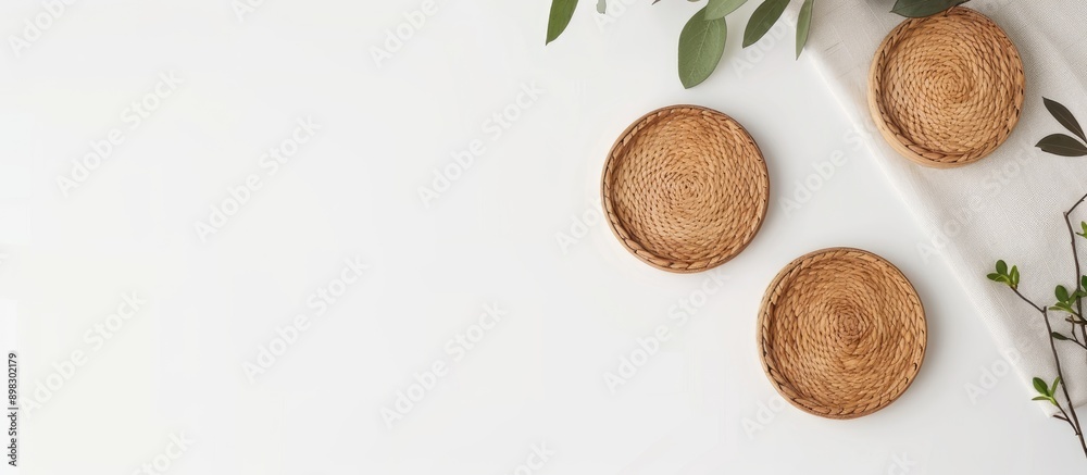 Poster Coasters placed on a white backdrop with copy space image