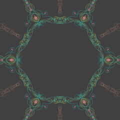 繊細なフレームイラスト（線画）