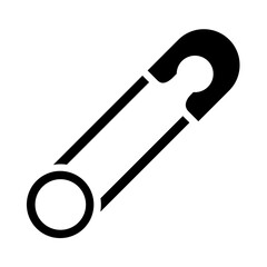 Safety Pin Vector Glyph Icon Design