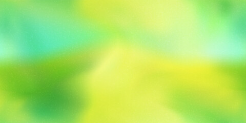 Soft lemon, green and turquoise gradient mesh seamless pattern with noise texture. Abstract summer background with wavy color transition. Vivid sunny vector illustration