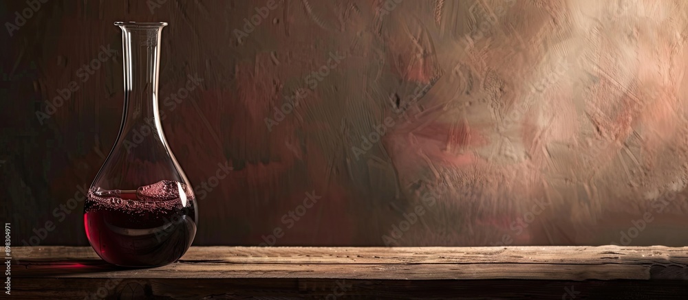 Poster A carafe of red wine sits on the table with an empty space for text or images next to it. Creative banner. Copyspace image