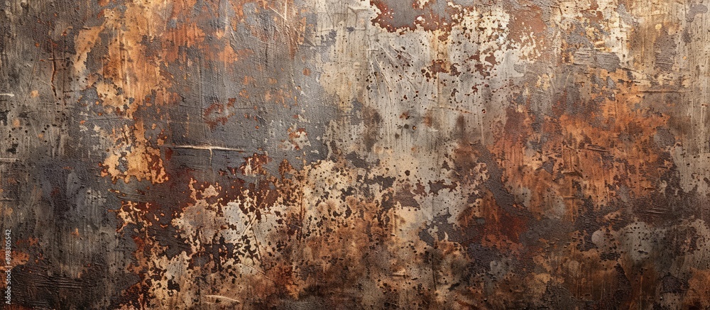 Poster Texture of an aged grungy rusty metal wall with a distressed appearance and copy space image