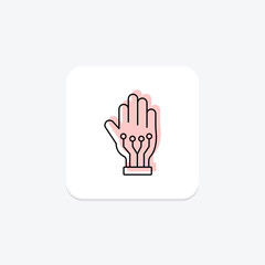 Wired Gloves color shadow thinline icon , vector, pixel perfect, illustrator file