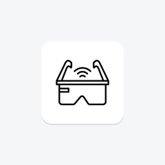 Wifi Glasses line icon , vector, pixel perfect, illustrator file