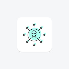 Affiliate Marketing color shadow thinline icon , vector, pixel perfect, illustrator file