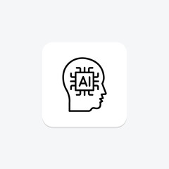 Artificial Intelligence line icon , vector, pixel perfect, illustrator file