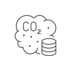 Carbon tax line outline icon