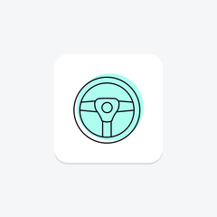 Wheel Staring color shadow thinline icon , vector, pixel perfect, illustrator file