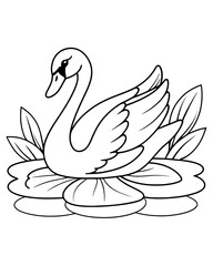 Fototapeta premium swan coloring