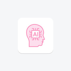 Artificial Intelligence duotone line icon , vector, pixel perfect, illustrator file