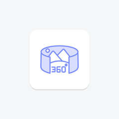 360 degree image duotone line icon , vector, pixel perfect, illustrator file