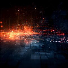 Fototapeta premium modern dark technology background; 3d data with energy light backgrounds; 