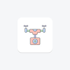 Drone Camera lineal color icon , vector, pixel perfect, illustrator file