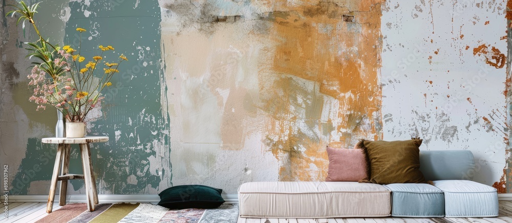 Poster a color palette mood board for decor and interior design with copy space image