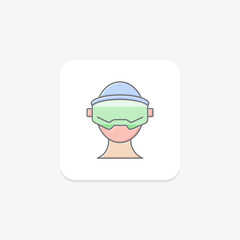 Virtual Reality lineal color icon , vector, pixel perfect, illustrator file