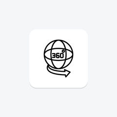 360 degree image line icon , vector, pixel perfect, illustrator file