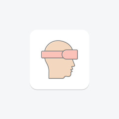 Head mounted lineal color icon , vector, pixel perfect, illustrator file