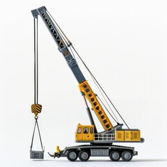 Construction crane lifting heavy load