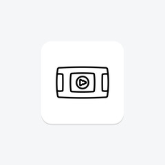 Media player line icon , vector, pixel perfect, illustrator file