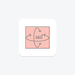 360 Degree Rotate lineal color icon , vector, pixel perfect, illustrator file