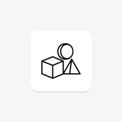 3d environment line icon , vector, pixel perfect, illustrator file