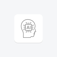 Artificial Intelligence thinline icon , vector, pixel perfect, illustrator file