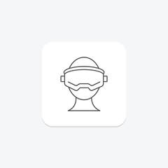 Virtual Reality thinline icon , vector, pixel perfect, illustrator file