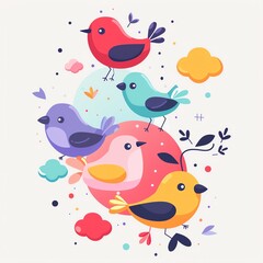 Obraz premium Twitter chats, conversations and mentions, flat design illustration