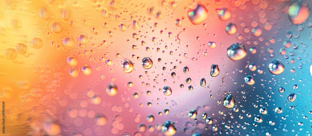 Fototapete Abstract blurred backgrounds in various colors with water droplets on glass creating an artistic copy space image