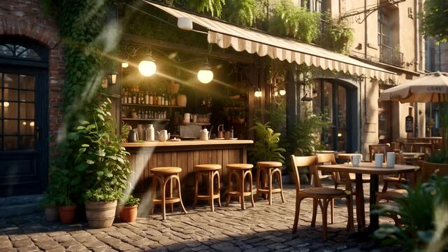 cafe on the side of a city road