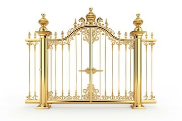 Elegant golden ornate gate illustration