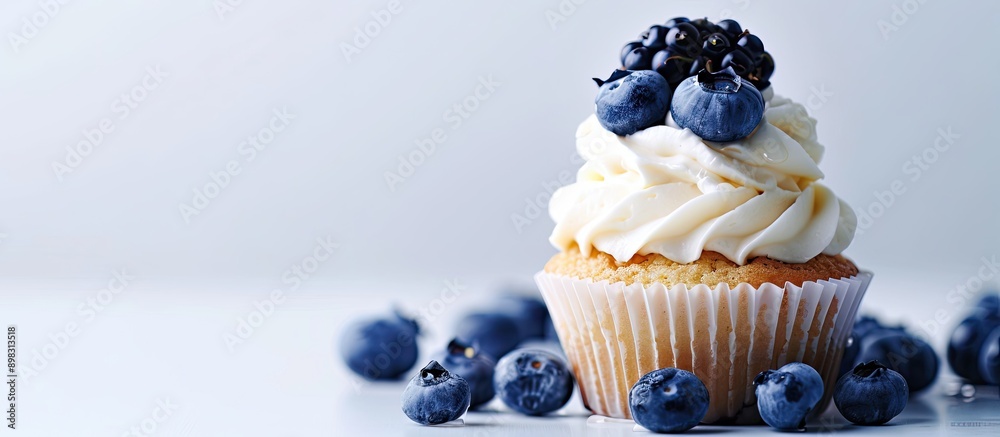 Aufkleber blueberry cupcake with a white background for a copy space image
