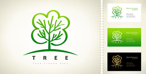 Tree logo vector. Plant Logo design vector nature illustration