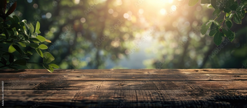 Leinwandbilder blurry nature background with a table top creating copy space image