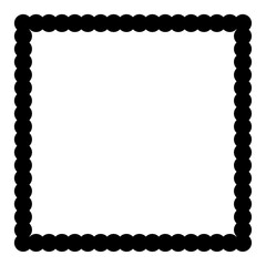 Square scallop edge border and frame. Simple cute frame for text and photo.